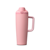 FreeSip Tumbler 30oz, soft rose pink body with matching pink lid and handle