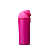 Kids FreeSip 16oz in Read My Lips, bold fuchsia hot pink insulated bottle with matching pink flip cap and pink carry loop