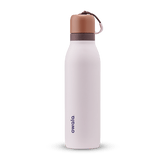 Owala white and brown 18oz FreeSip Twist water bottle.
