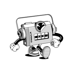 Dancing Cassette Man sticker illustration