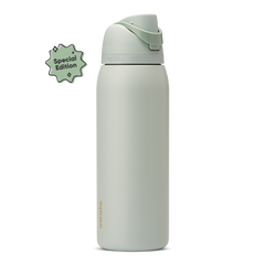 FreeSip 40oz Summer Paradise; soft sage green body with matching sage flip cap and carry loop