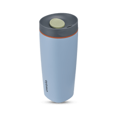 SmoothSip Slider 20oz, powder blue body with gray and orange accent lid
